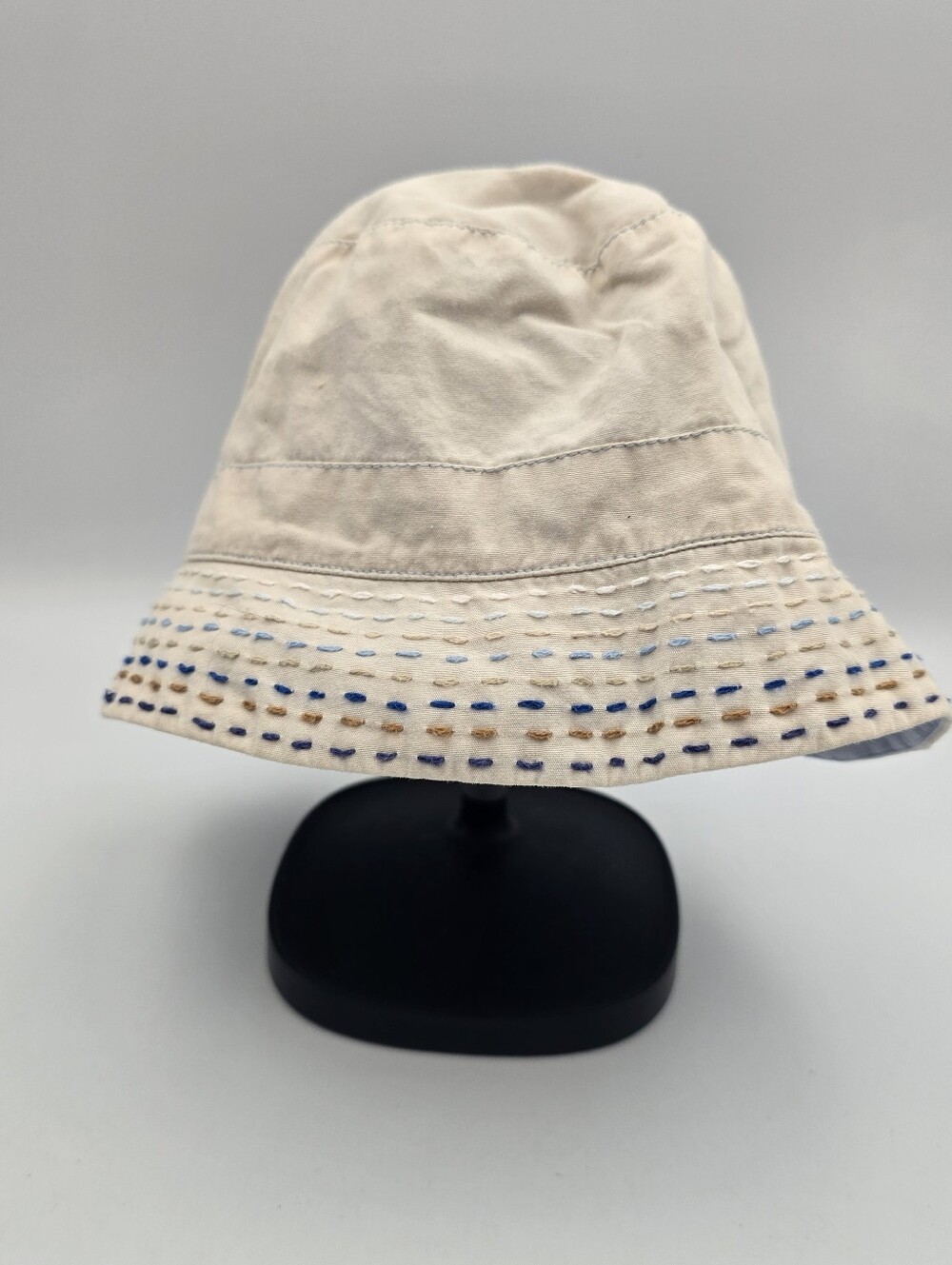 Baby Gap Reversible Solid Bucket Hat 6-12 Months Beige/Blue 100% Cotton